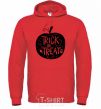 Men`s hoodie Trick or treat pumpkin bright-red фото