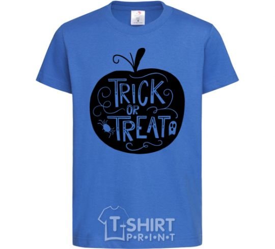 Kids T-shirt Trick or treat pumpkin royal-blue фото