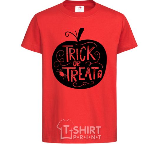 Kids T-shirt Trick or treat pumpkin red фото