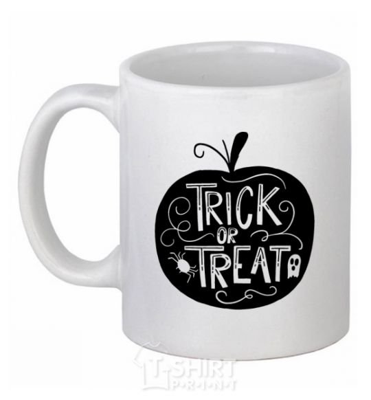 Чашка керамическая Trick or treat pumpkin Белый фото