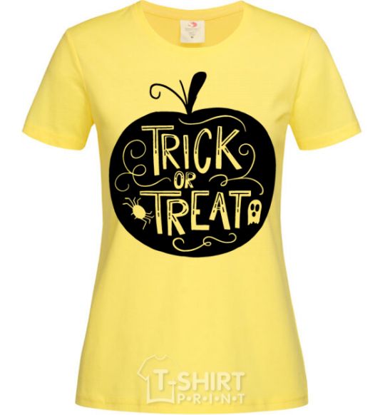 Women's T-shirt Trick or treat pumpkin cornsilk фото