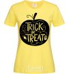 Женская футболка Trick or treat pumpkin Лимонный фото