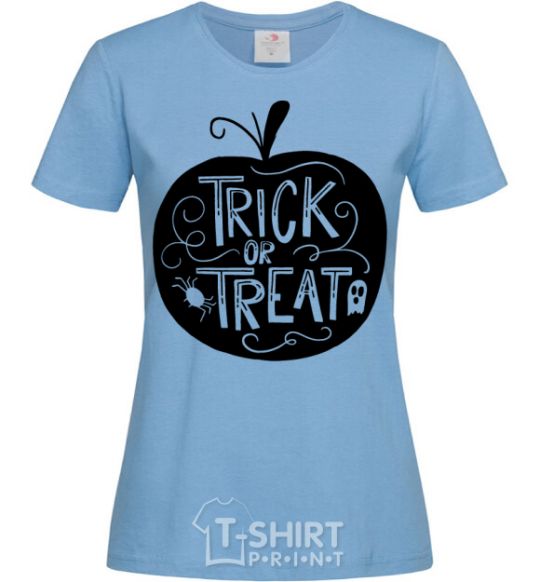 Женская футболка Trick or treat pumpkin Голубой фото