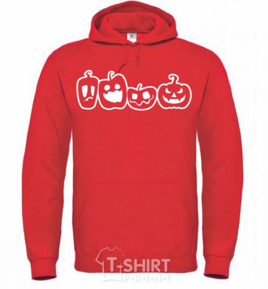 Men`s hoodie Pumpkins bright-red фото