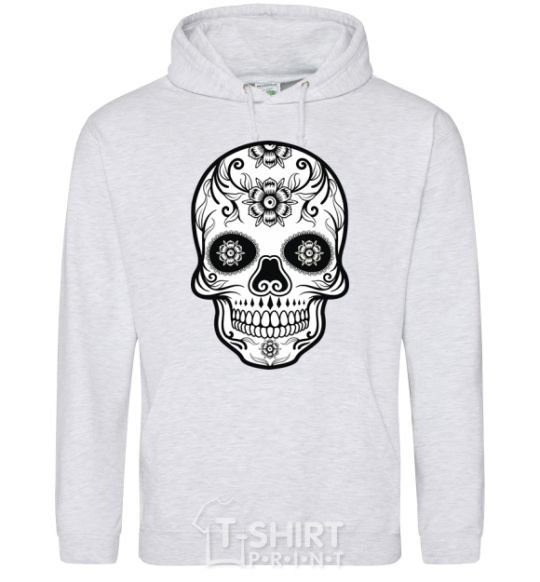 Men`s hoodie Skull bw sport-grey фото