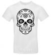 Men's T-Shirt Skull bw White фото