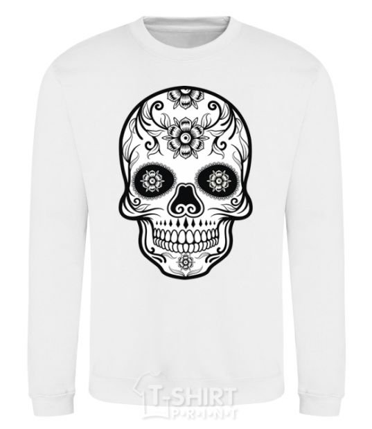 Sweatshirt Skull bw White фото