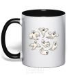 Mug with a colored handle Ghosts black фото
