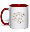 Mug with a colored handle Ghosts red фото