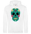 Men`s hoodie Turquoise skull White фото