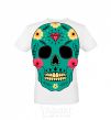 Men's T-Shirt Turquoise skull White фото