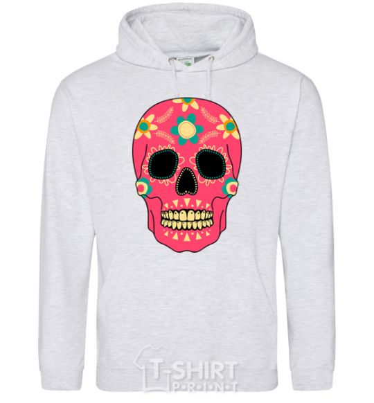 Men`s hoodie Crimson skull sport-grey фото