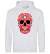 Men`s hoodie Crimson skull sport-grey фото