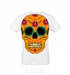 Men's T-Shirt Orange skull White фото