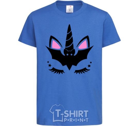 Детская футболка Bat unicorn Ярко-синий фото