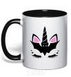 Mug with a colored handle Bat unicorn black фото