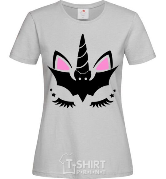 Женская футболка Bat unicorn Серый фото
