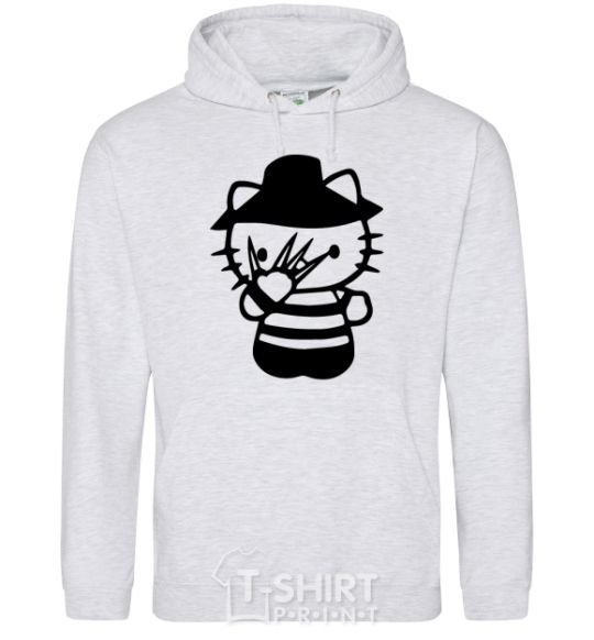 Men`s hoodie Hello scary sport-grey фото