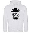 Men`s hoodie Hello scary sport-grey фото