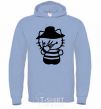 Men`s hoodie Hello scary sky-blue фото