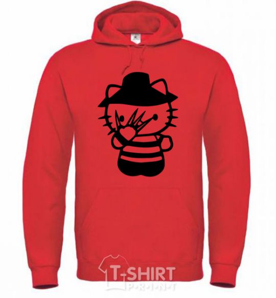 Men`s hoodie Hello scary bright-red фото