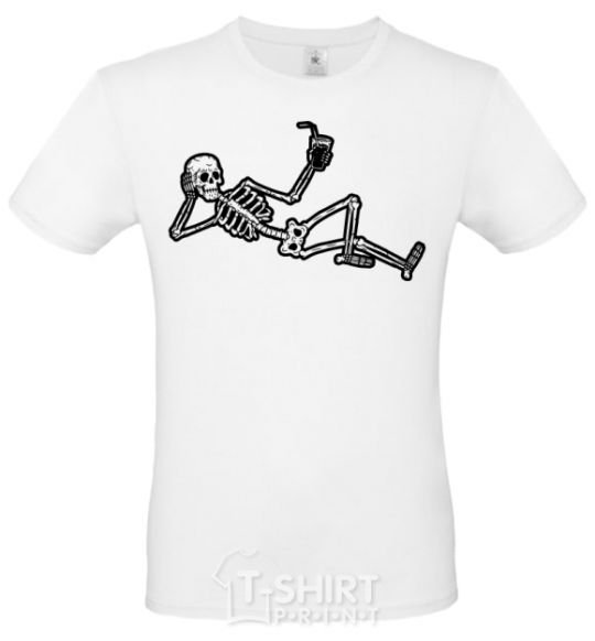 Men's T-Shirt Skeleton chilling White фото