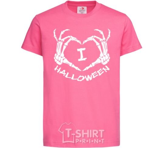 Kids T-shirt I love helloween heliconia фото