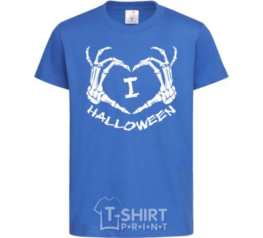 Kids T-shirt I love helloween royal-blue фото