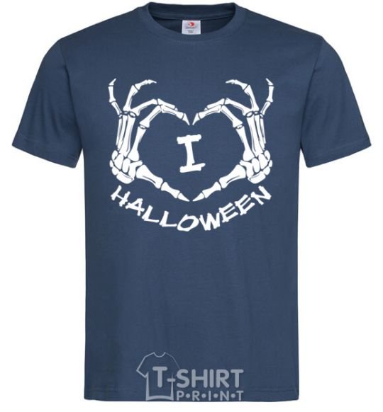 Мужская футболка I love helloween Темно-синий фото