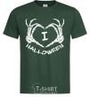 Мужская футболка I love helloween Темно-зеленый фото