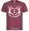 Men's T-Shirt I love helloween burgundy фото