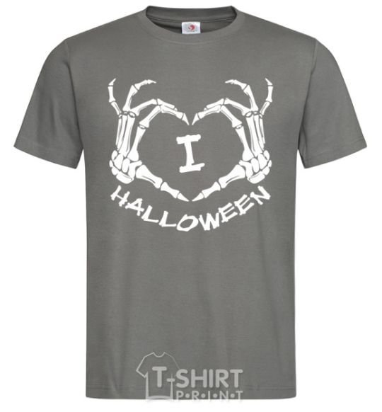Men's T-Shirt I love helloween dark-grey фото