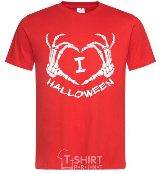 Men's T-Shirt I love helloween red фото