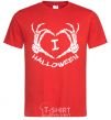 Мужская футболка I love helloween Красный фото