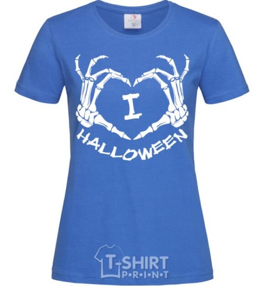 Women's T-shirt I love helloween royal-blue фото