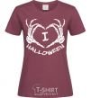 Women's T-shirt I love helloween burgundy фото