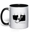 Mug with a colored handle Have happy dreams black фото