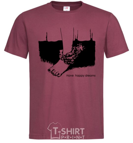 Men's T-Shirt Have happy dreams burgundy фото