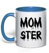 Mug with a colored handle Momster royal-blue фото