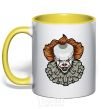 Mug with a colored handle It's clown yellow фото