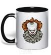 Mug with a colored handle It's clown black фото