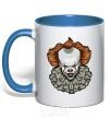 Mug with a colored handle It's clown royal-blue фото