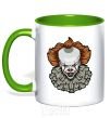 Mug with a colored handle It's clown kelly-green фото