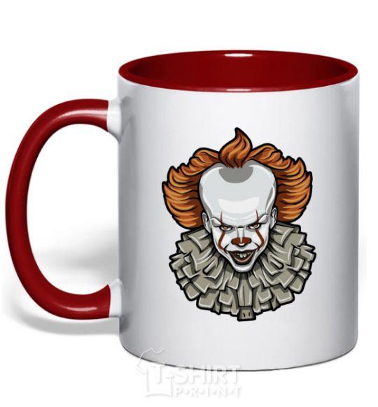 Mug with a colored handle It's clown red фото