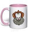 Mug with a colored handle It's clown light-pink фото