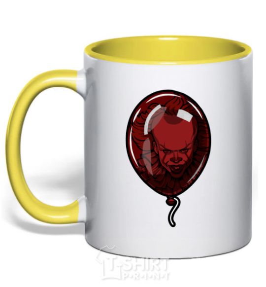 Mug with a colored handle It's balloon yellow фото