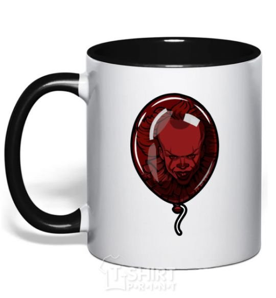 Mug with a colored handle It's balloon black фото