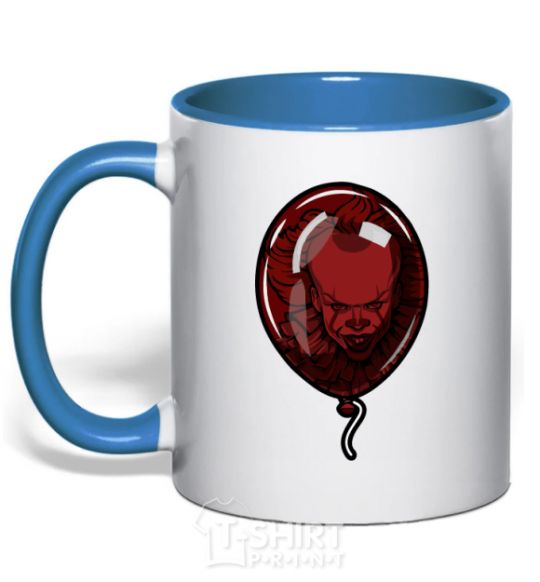 Mug with a colored handle It's balloon royal-blue фото