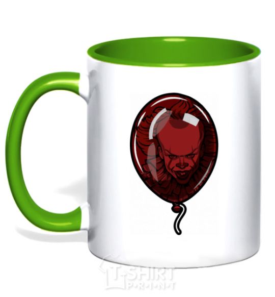 Mug with a colored handle It's balloon kelly-green фото