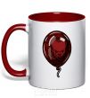 Mug with a colored handle It's balloon red фото
